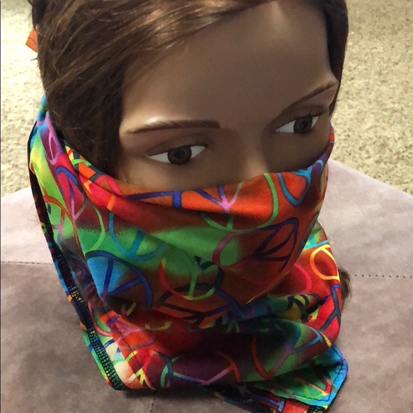 Bandana Peace sign print hair bandana or mask - Picture 7 of 7
